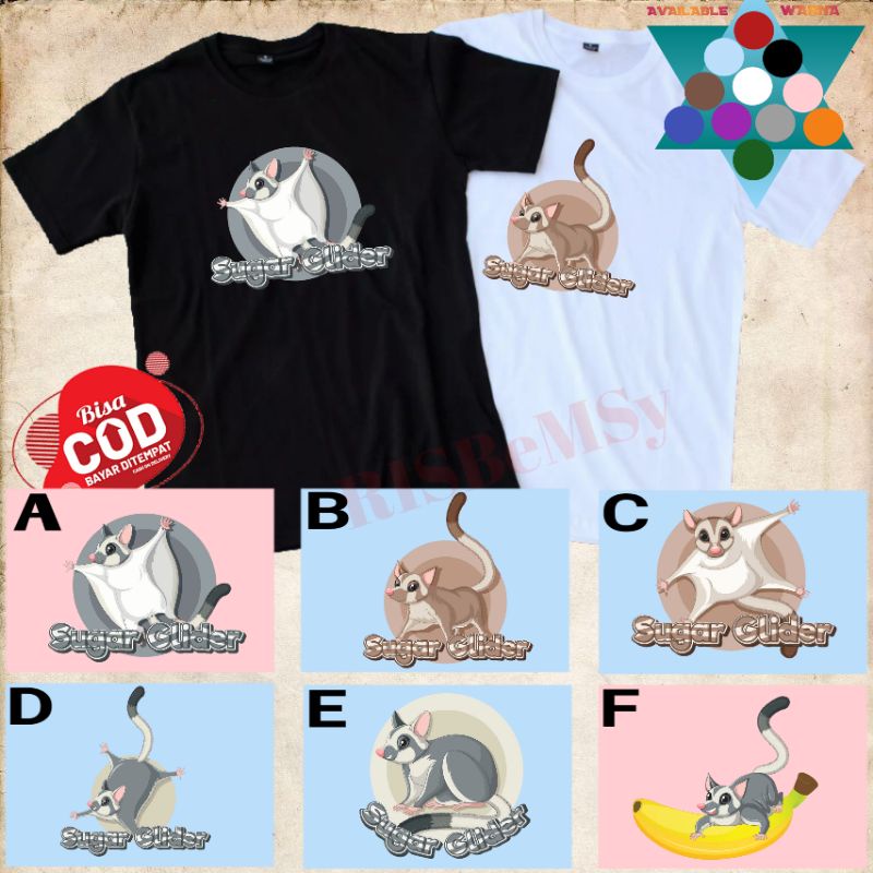 [COD]Baju kaos Anak Sugar glider/tupai terbang/animal/kaos Lengan Pendek Murah/Fashion anak 2 _12 ta