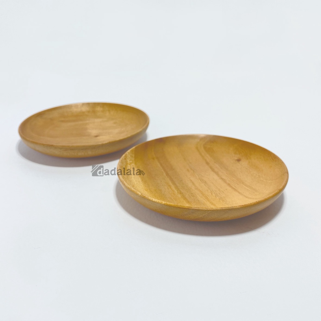 DADALALA Lepek Gelas Kayu / Alas Cangkir Aesthetic Bahan Kayu Mahoni Diameter 11 Cm