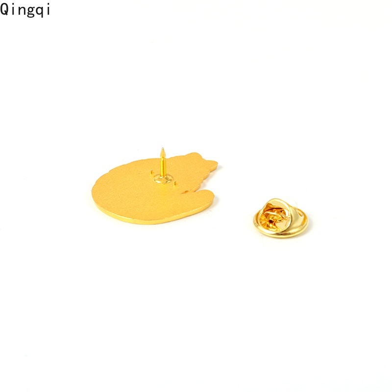 Bros Pin Enamel Desain Kartun Hewan Kucing Rusa Bulan Matahari Warna Hitam Putih Untuk Hadiah