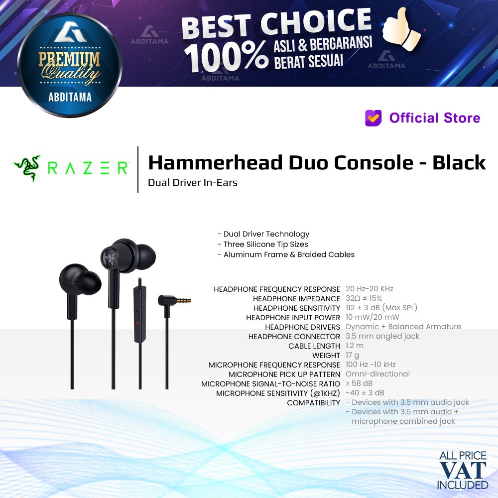 Razer Hammerhead Duo Console - Black