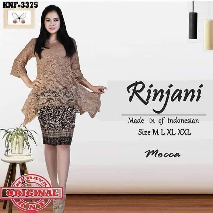 SB Collection Stelan Kebaya Rica Blouse Brukat Dan Rok Plisket Midi Jumbo Batik Wanita