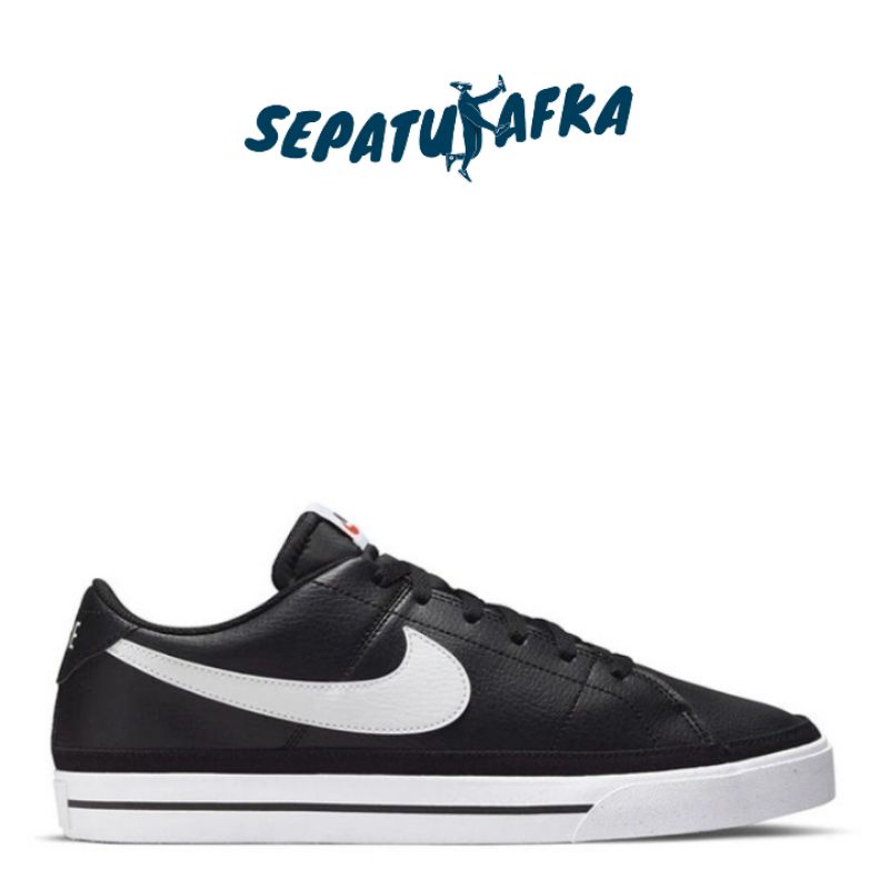 NIKE Court Legacy Leather Next Nature Black White Sepatu Sneakers Original Resmi Store