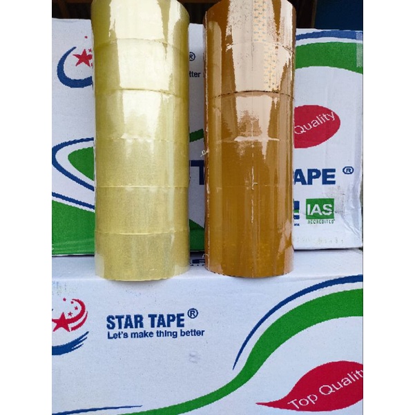 

STAR TAPE LAKBAN BENING & COKLAT 45x90YARD (1BOK ISI 72 PCS)