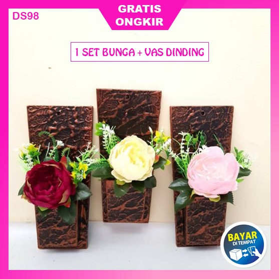 Bunga Hias Plastik Rose Mawar Hiasan Dinding Ruang Tamu Dekorasi Rumah