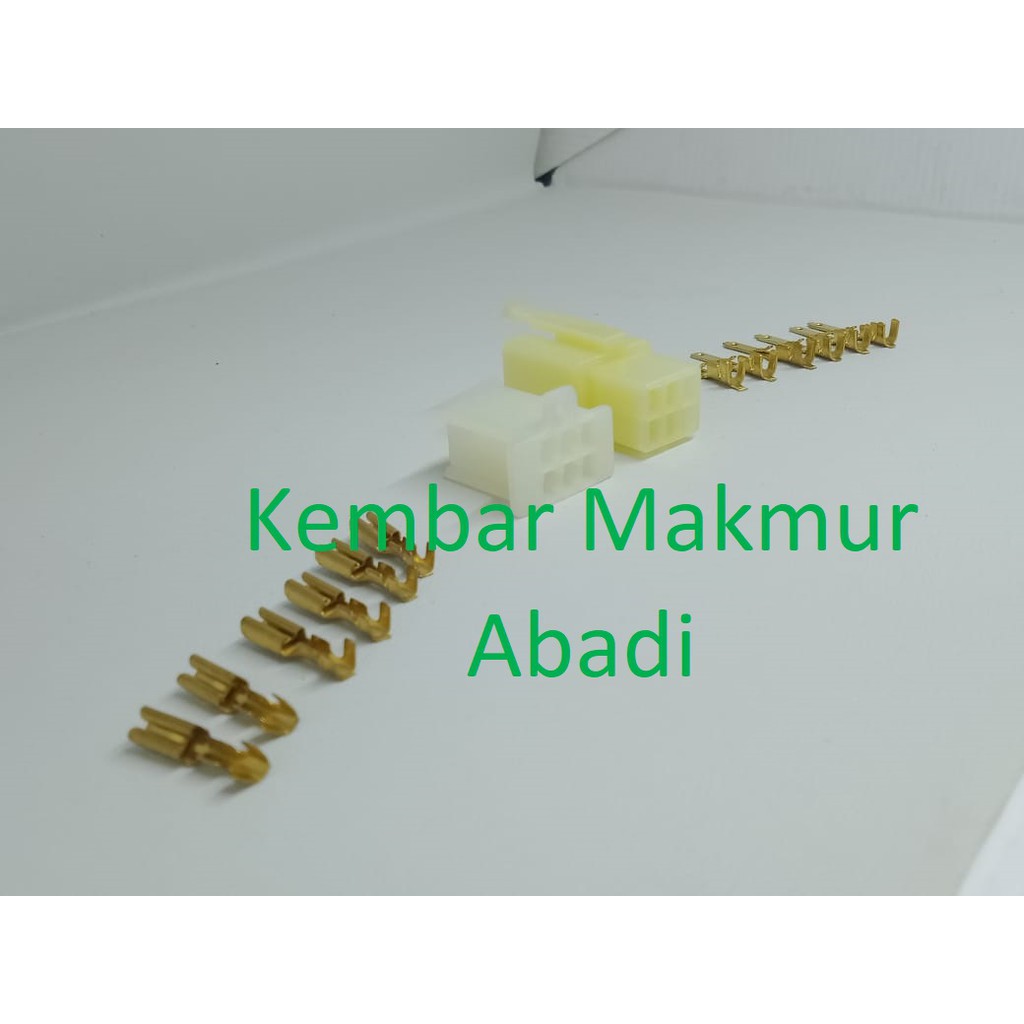 Socket 6 Pin Kecil+Skun / Soket Motor / Konektor Motor/ Connector Kabel / Socket Kabel Motor 6 Pin