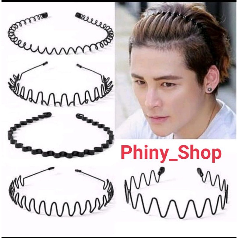 [READY STOCK] BANDO POLOS BESI KAWAT IMPORT HITAM ZIGZAG GELOMBANG ,UNISEX PRIA GONDRONG COWOK CEWEK