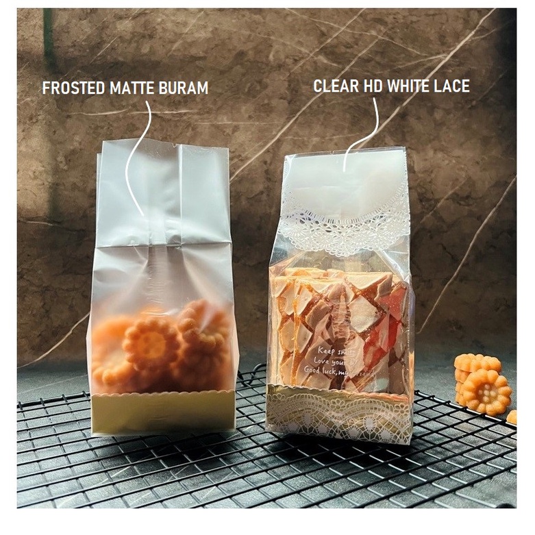 COOKIES STANDING POUCH - FROSTED POLOS - 8.5x23 - BURAM - kemasan kue - biji - bubuk