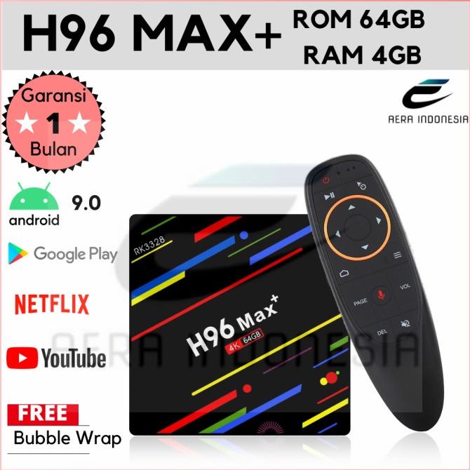 Smart Android TV Box 4K H96 MAX PLUS 4/64GB RK3328 RAM 4 ROM 64