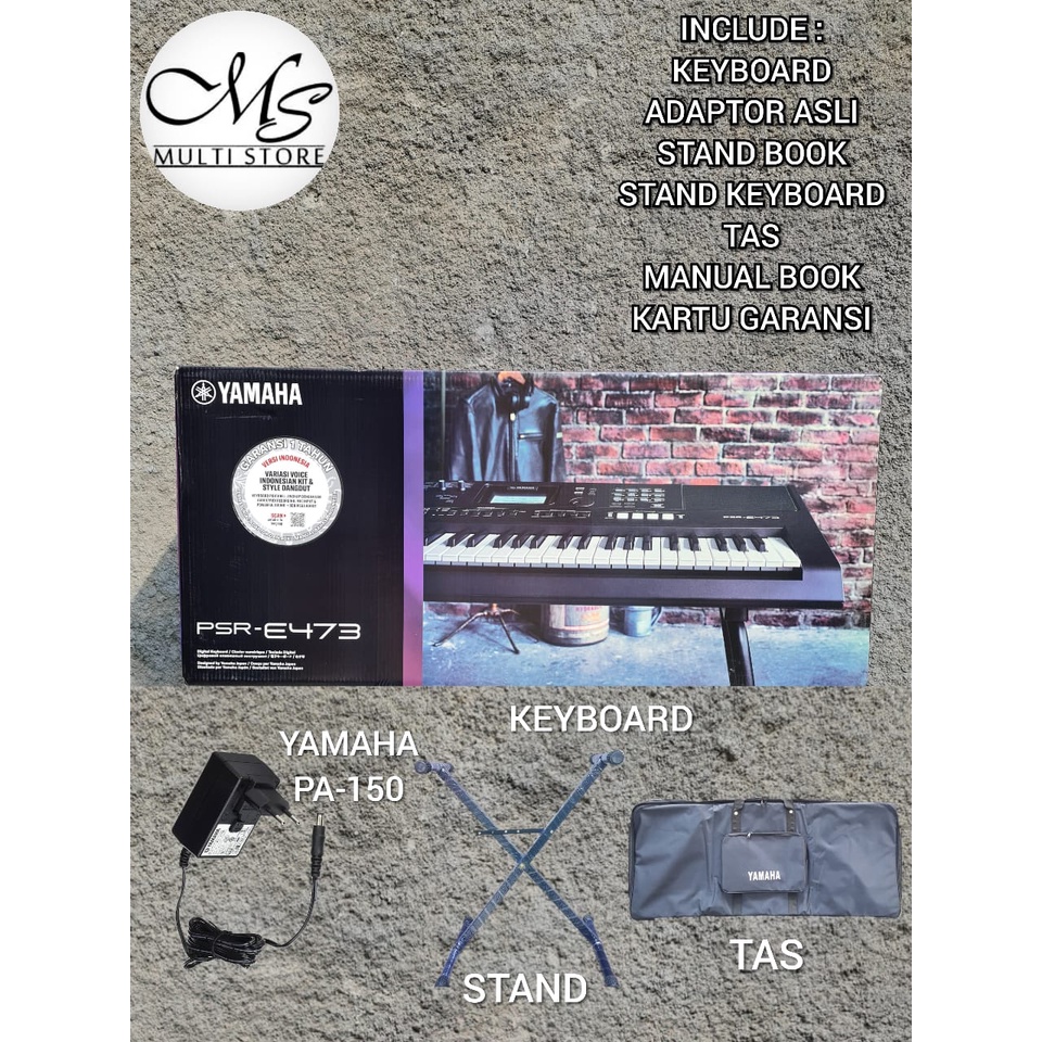 Keyboard YAMAHA PSR E473 - E 473 - E473 - 473 - E-473 - TAS - STAND - GARANSI 1TAHUN