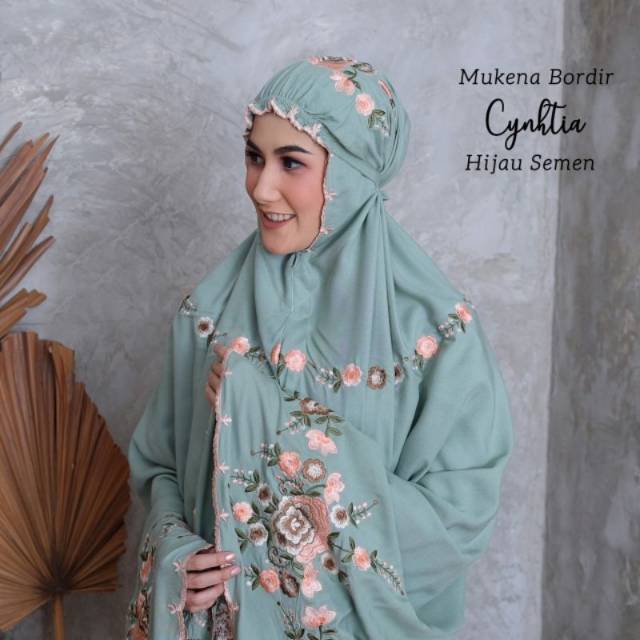 Mukena Premium CYNTHIA Jumbo Bordir Tasik Rayon Super Balii