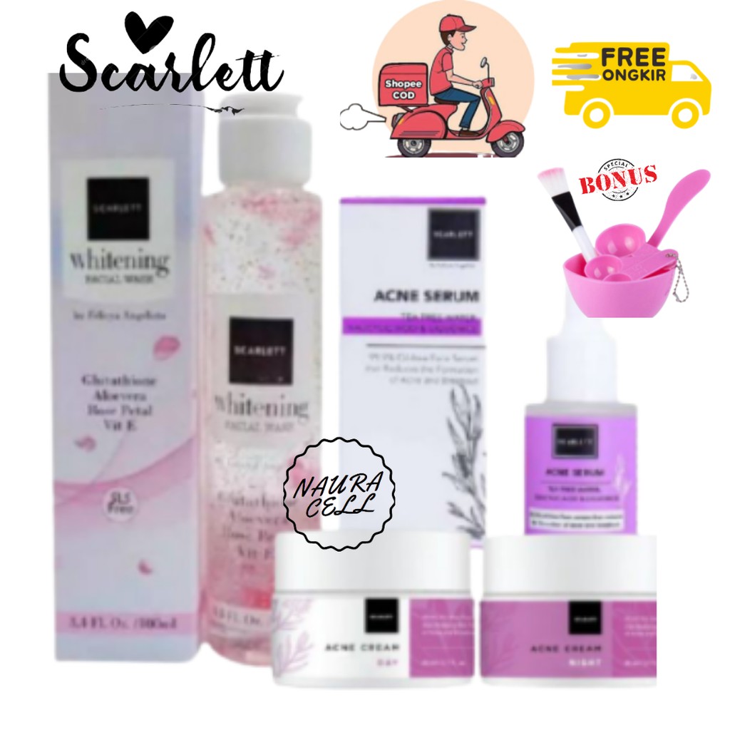 Jual Paket Scarlett Whitening Acne Series 1 Paket Lengkap Komplit By