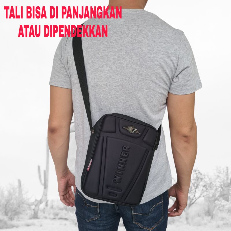 Tas Selempang Pria Batok Embos POLO WINNER Tas Slempang pria Slingbag Pria