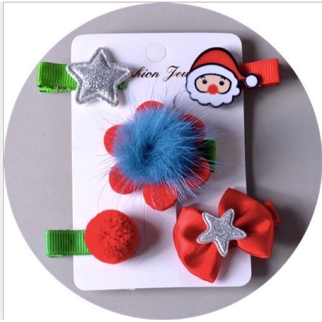 Christmas theme baby girl accesories hairpin