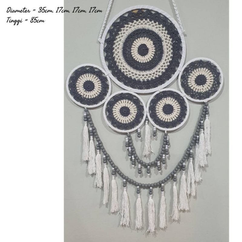 wall decor hiasan dinding bulat dream catcher macrame dekorasi rumah