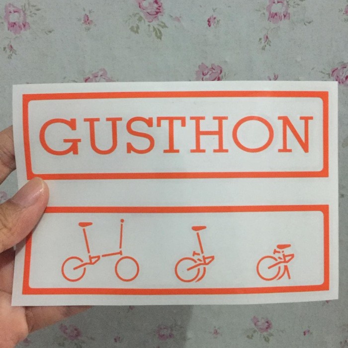 CUTTING STICKER FRAME SEPEDA GUSTHON GUST FNHON TEXT LOGO