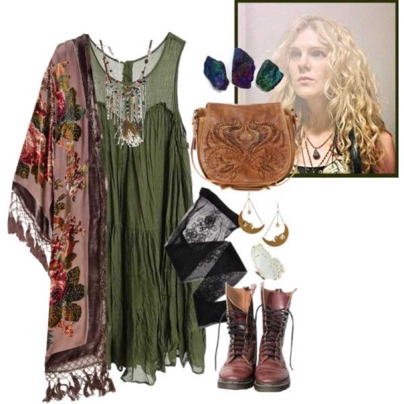 PRELOVED KIMONO DRESS BLOUSE BOHEMIAN HIPPIE WITCHY STYLE