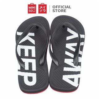  MINISO  Sandal  Jepit  Flip Flops Pria  Letter Embossed Pantai 