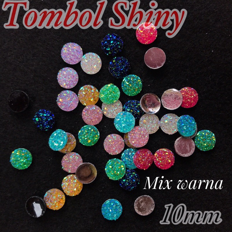 ECER TOMBOL SHINY | ETNIK 10mm  isi 10pcs Bahan Craft Tasbih digital Blink Hennaart