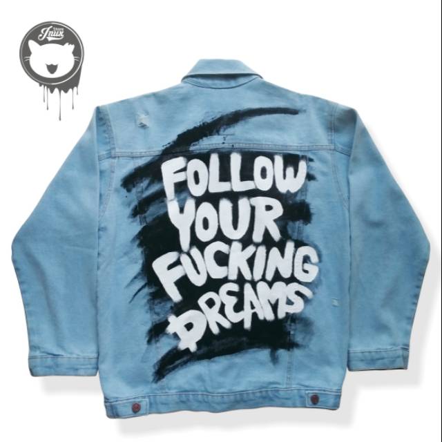 JAKET JEANS PRIA - DENIM JACKET CUSTOM FYFD - JAKET ROCK N ROLL - JAKET MOTOR  - JAKET LUKIS