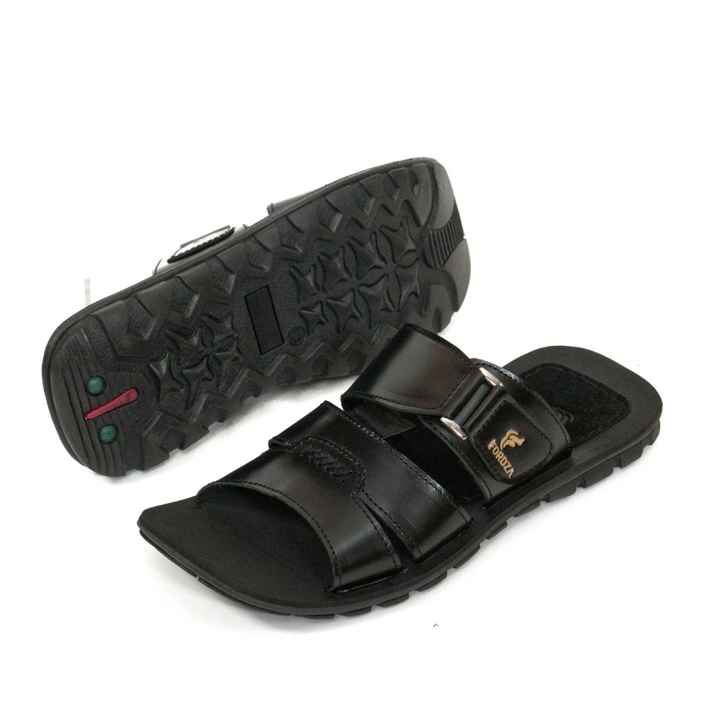 Sendal Pria Kulit Asli Sandal Casual Flip Flop Triple Strap 022