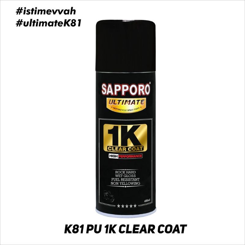 Jual SAPPORO ULTIMATE K81 PU 1K CLEAR COAT CAT SEMPROT AEROSOL SPRAY
