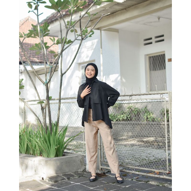 Gea Top | Kemeja Oversize Linen wanita - Linen Cringkel shirt - Atasan-kemeja linen oversize-kemeja oversize-kemeja linen premium