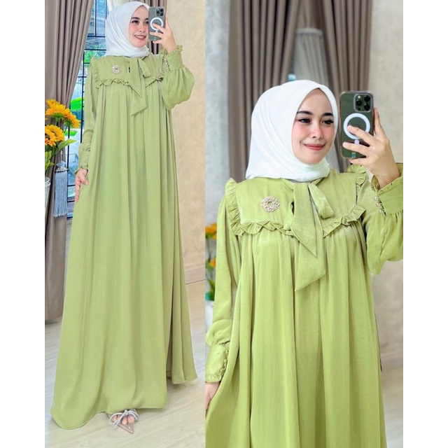 Jasmin dress /gamis polos/cod/LD 110/pb 142