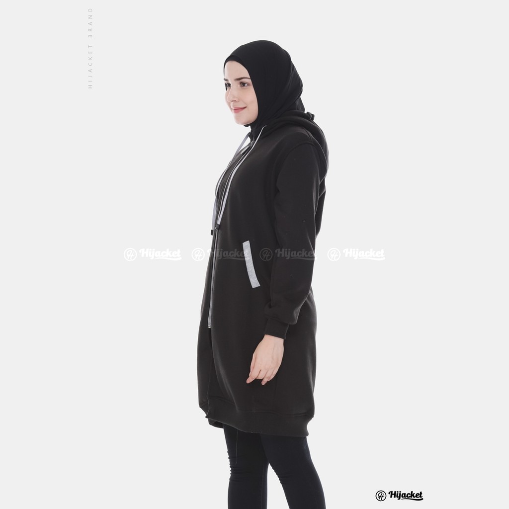 new SALE jaket wanita trend hijacket BASIC WARNA maroon list hitam BAHAN FLEECE SOFT TOUCH-1