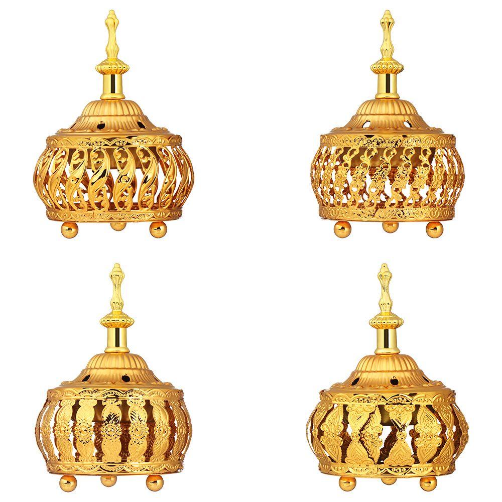 Populer Tempat Pembakar Dupa Logam Portable Buddhisme Berongga Gaya Arab Dekorasi Rumah Golden Censer Holder