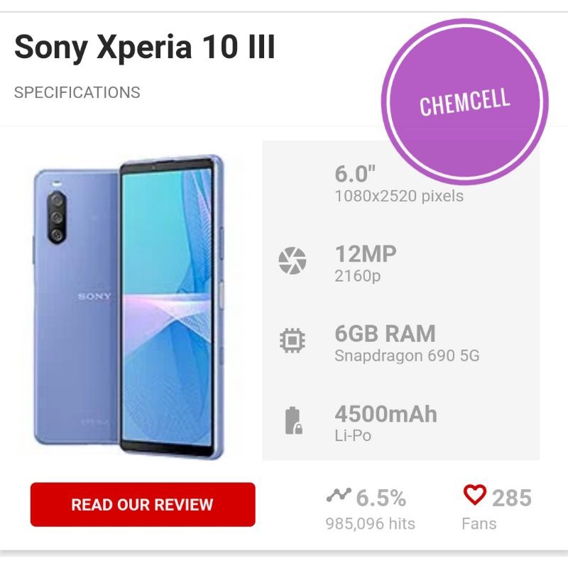 SONY XPERIA 10 III - 128GB - NEW BNIB ORIGINAL