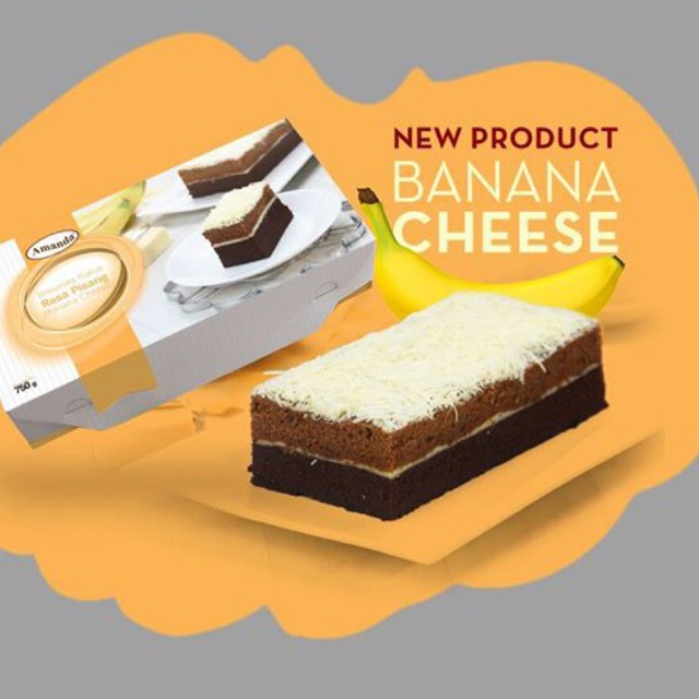 

Banana Cheese - Brownies Amanda - Cake Brownies Kukus Rasa Pisang Keju Asli Bandung