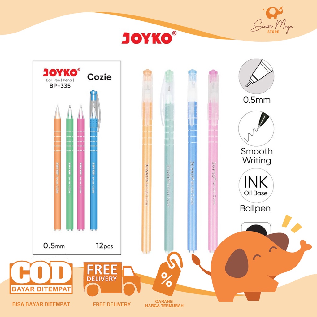 

DIJUAL LUSINAN Joyko Pulpen Cozie BP-335 0.5mm / Pulpen Pena Murah Berkualitas