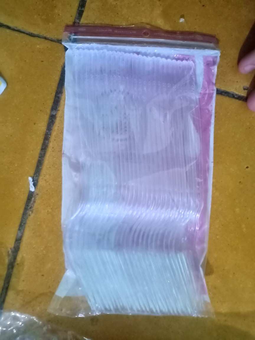 Garpu Makan Plastik Panjang Bening Transparan Tebal Fim Mantap Bks