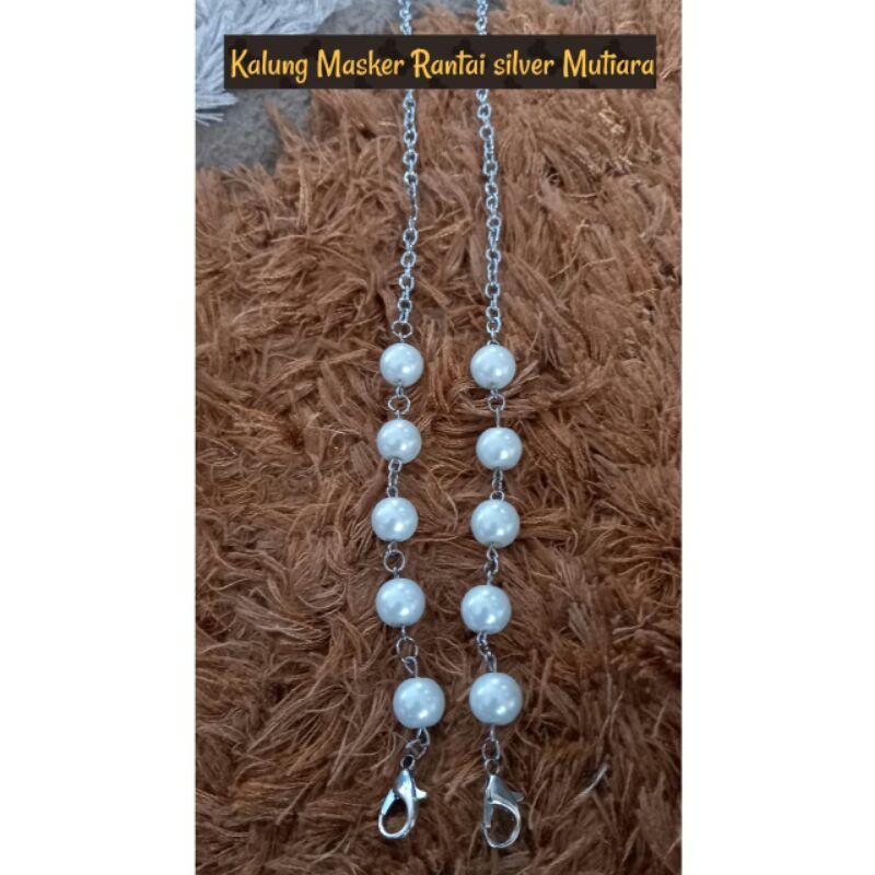 konektor hijab 2 in 1#kalung rantai gold,silver,tèmbag#mutiara,cristal ceko,tali masker import