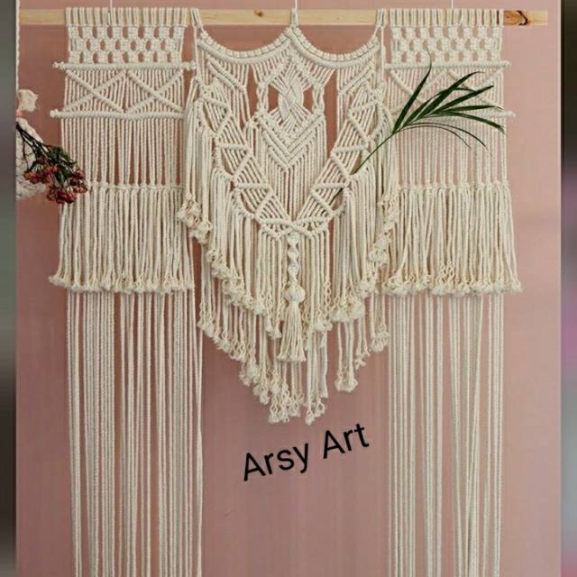 Macrame Backdrop Wedding Lamaran EO Decor Indoor Outdoor  - Hiasa  Dinding Macrame - Tali Pot