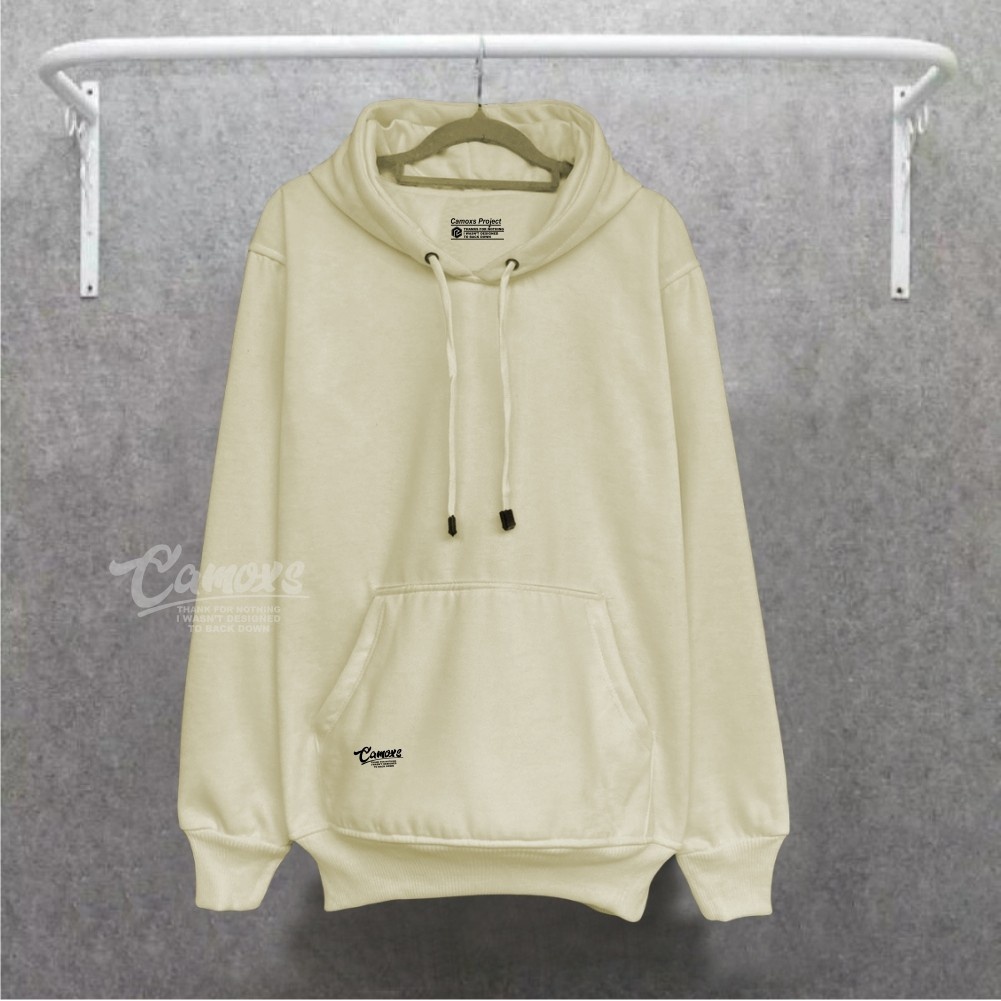 Premium Sweater Hoodie Polos Oversize Basic Jumper Unisex Warna Cream Terlaris Distro Camoxs