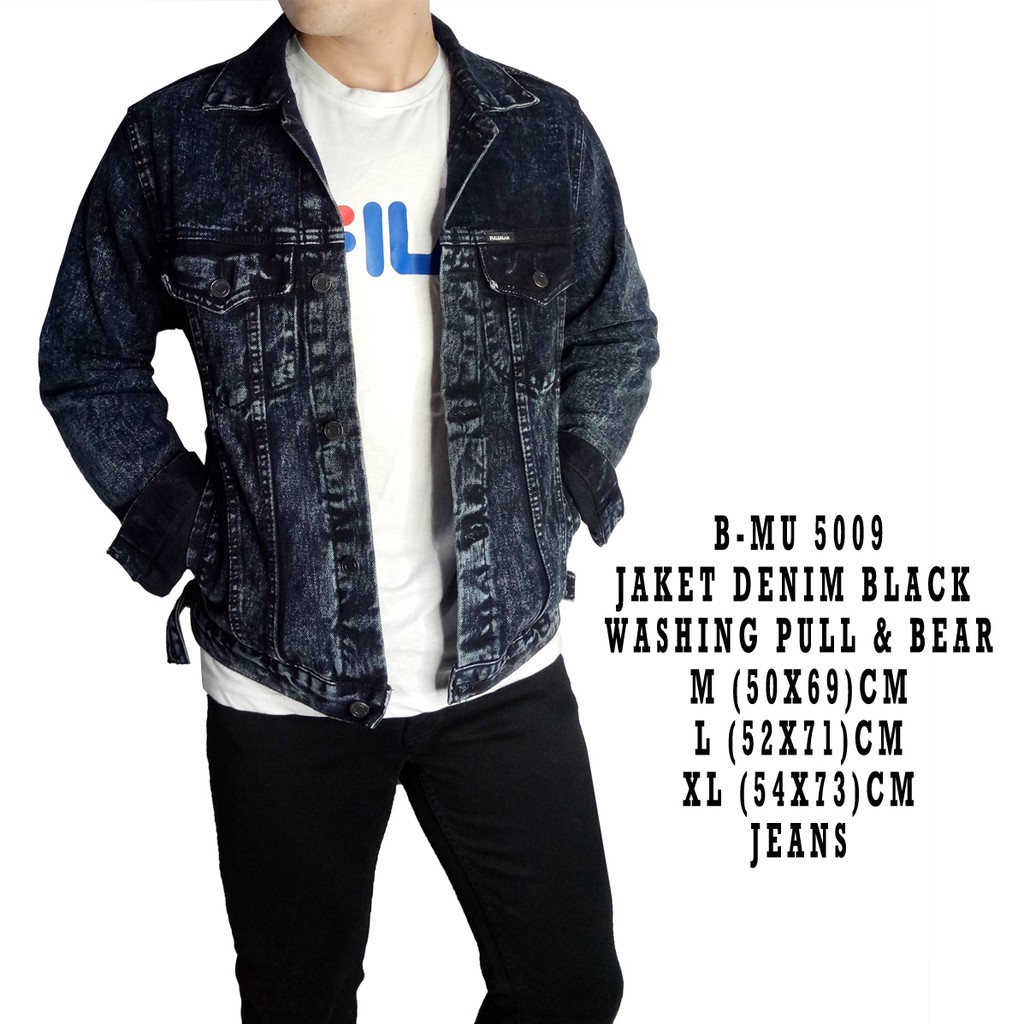 jaket jeans pria pull and bear