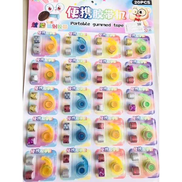

Selotip portabel dengan isi ulang 3 solasi glitter