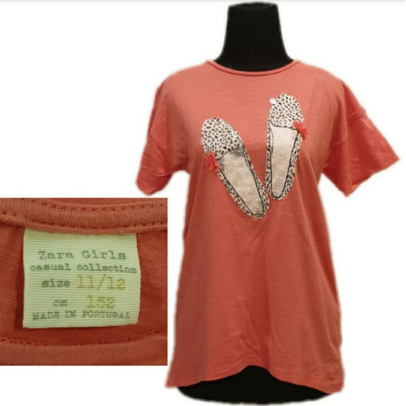 ZARA GIRLS CASUAL COLLECTION BAJU ATASAN PINK PEACH SIZE 11 - 12