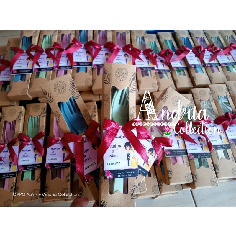 Souvenir sendok garpu sumpit kemas paperbox