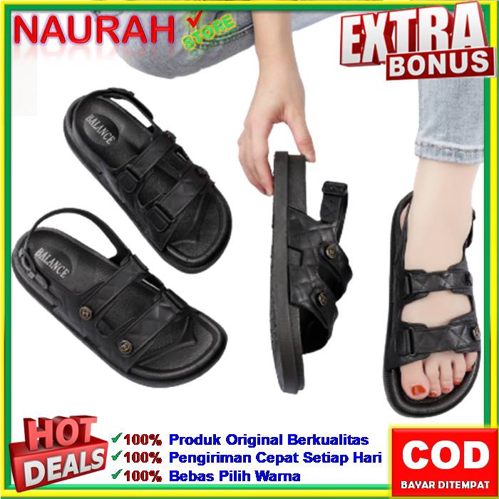 ✨ COD ✔️ SANDAL BALANCE 1728 X6B SANDAL GUNUNG WANITA ELEGANT LOGO OO NYAMAN AWET SOL ANTI SLIP