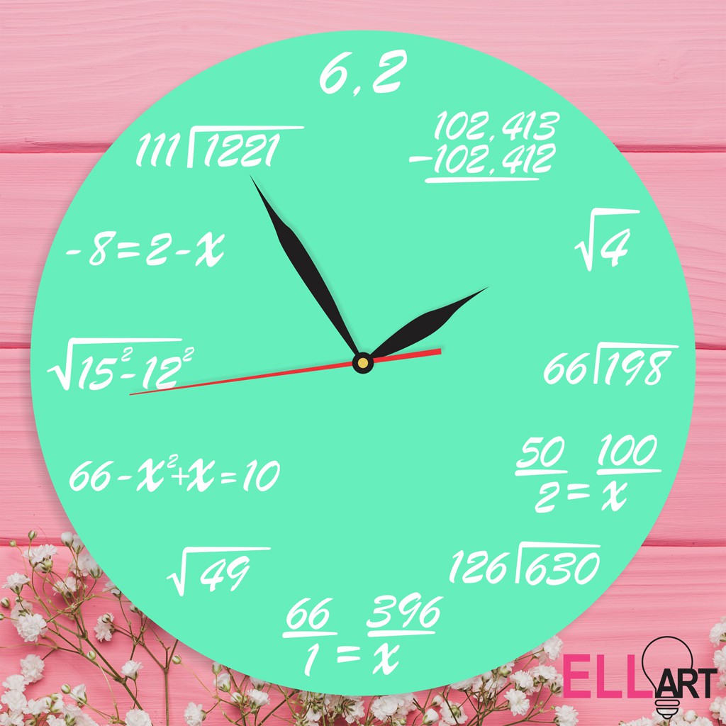 Jam Dinding Unik Rumus MTK Minimalis Pajangan Dekorasi Formula Math Vintage-TOSCA