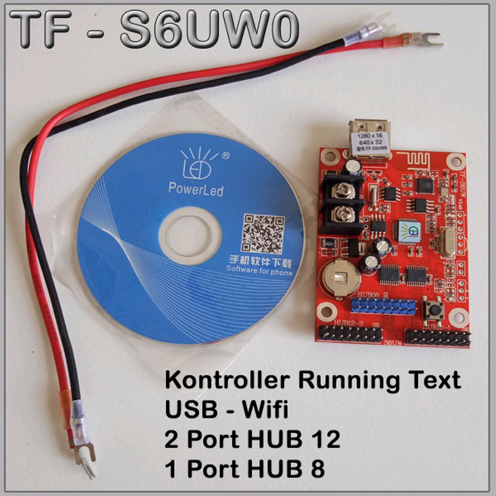 Kontroller Running Text WIFI USB TF S6UW0 Terbaik