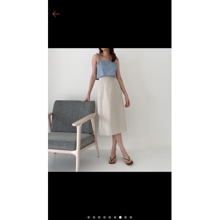 Misschic.co Linen Aline Skirt NEW Khaki