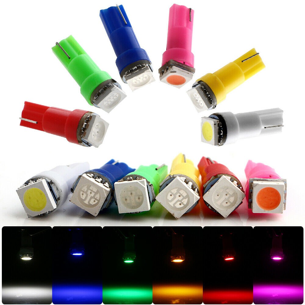 Lampu LED T5 5050 1SMD LED Bulb DC12V Indicator Light Dashboard Speedometer Motor Mobil Panel AC