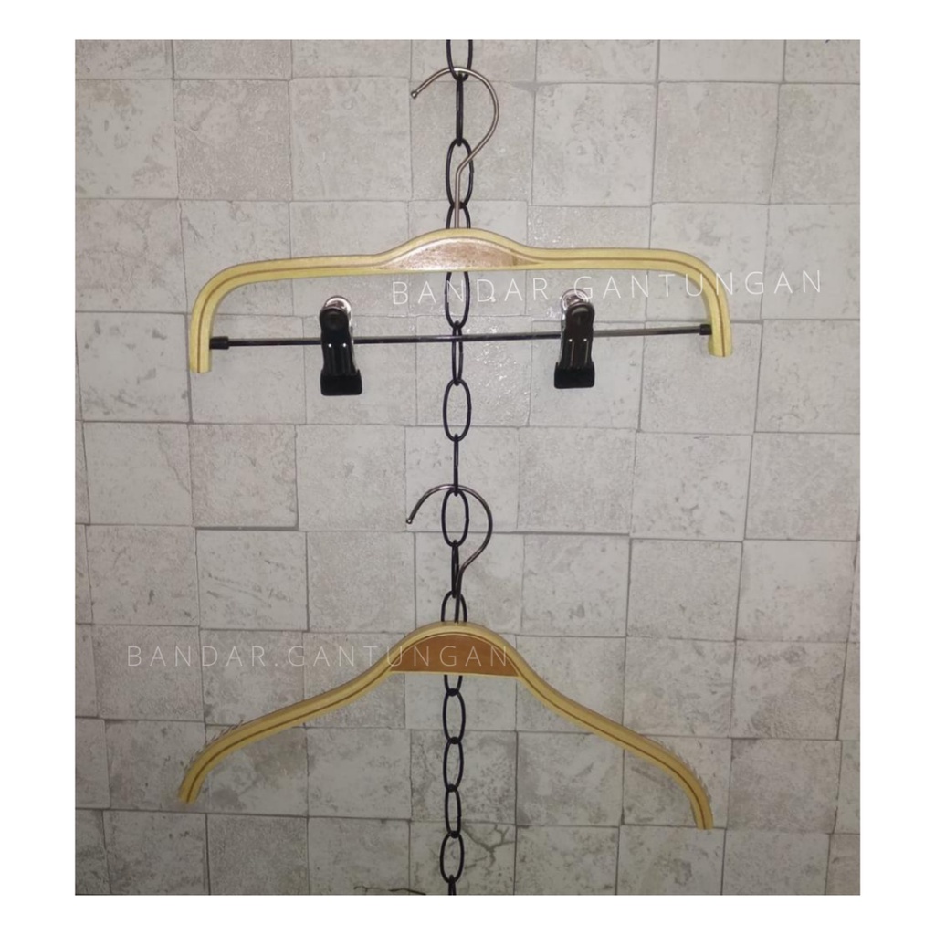 Hanger Kayu Anak Hanger Kayu Jepit / Tanpa Jepit Anak Gantungan Baju Anti Slip - BH