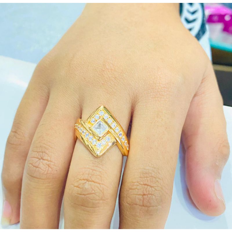 cincin permata//cincin wanita//perhiasan lapis emas