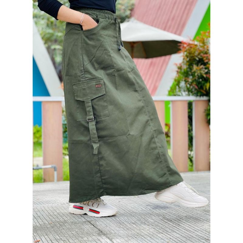 ROK CHINOS CARGO/ROK PANJANG /ROK SERUT MAYUNG