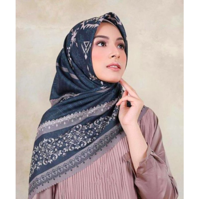 HIJAB SEGI EMPAT MOTIF ASHA HITAM JILBAB SEGIEMPAT MOTIF CANTIK KERUDUNG SEGI 4 CORAK KEKINIAN