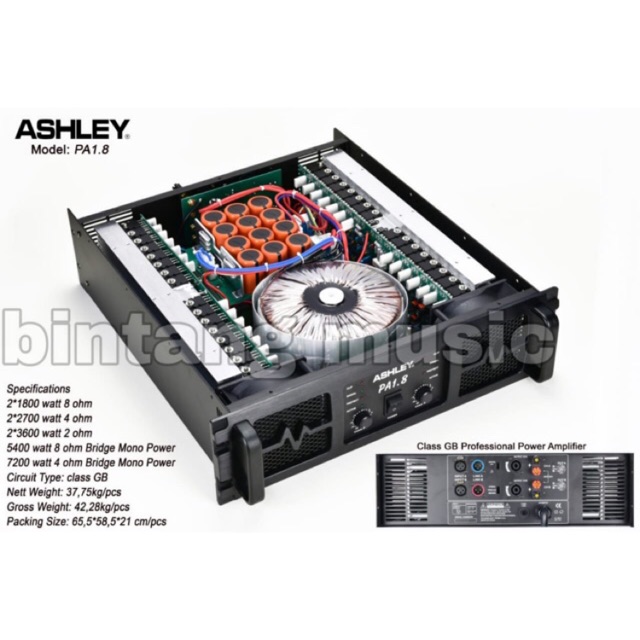 Power Amplifier ashley PA 1.8 Professional ORIGINAL ashley Pa 1.8